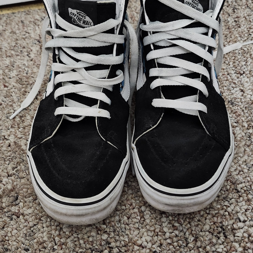 Womens High-Top Sneakers - Black and Blue - Picture 3 of 3